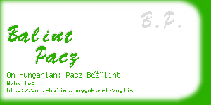 balint pacz business card